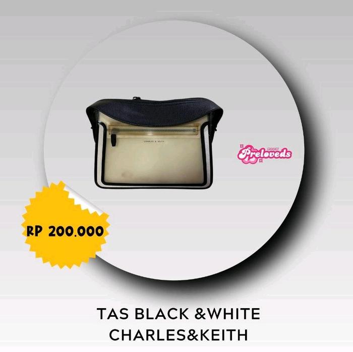 Tas Wanita Charles and Keith Putih Hitam