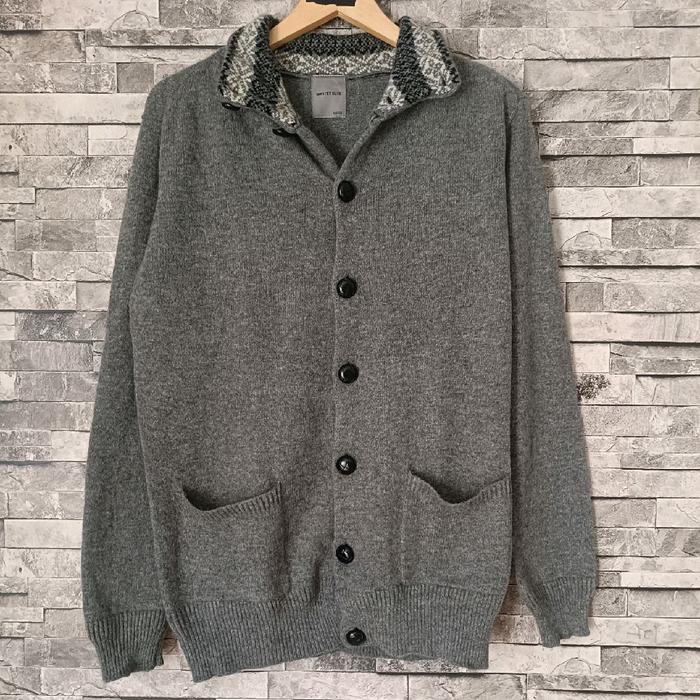 ( size L ) ships jet blue wool knitwear