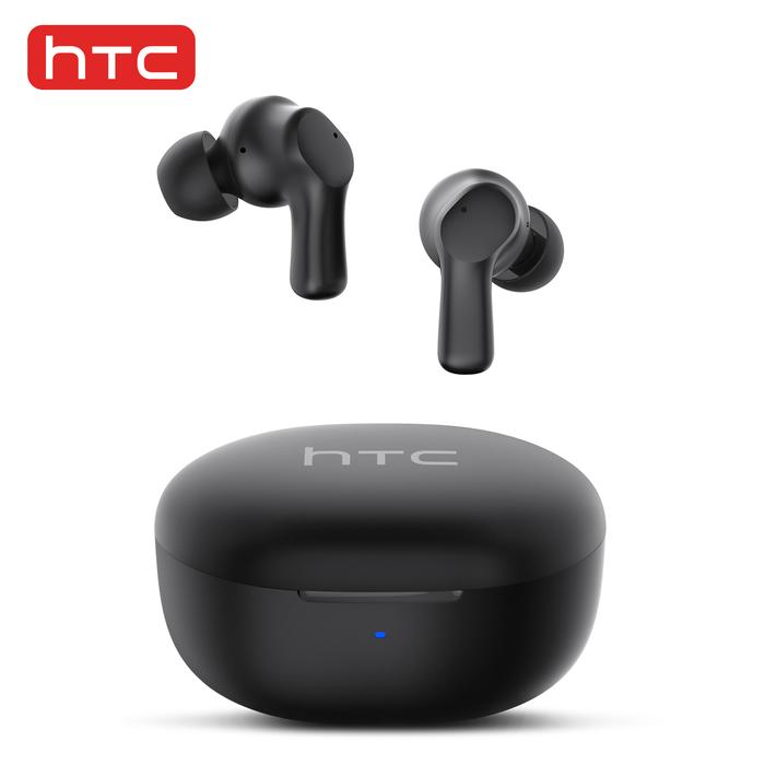 HTC TWS2 True Wireless Earbuds Bluetooth 5.3 - Hitam/Ungu, IPX4