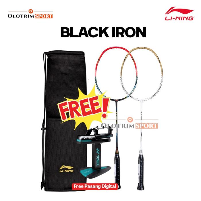 Raket Badminton Lining Black Iron Original 4u/5u