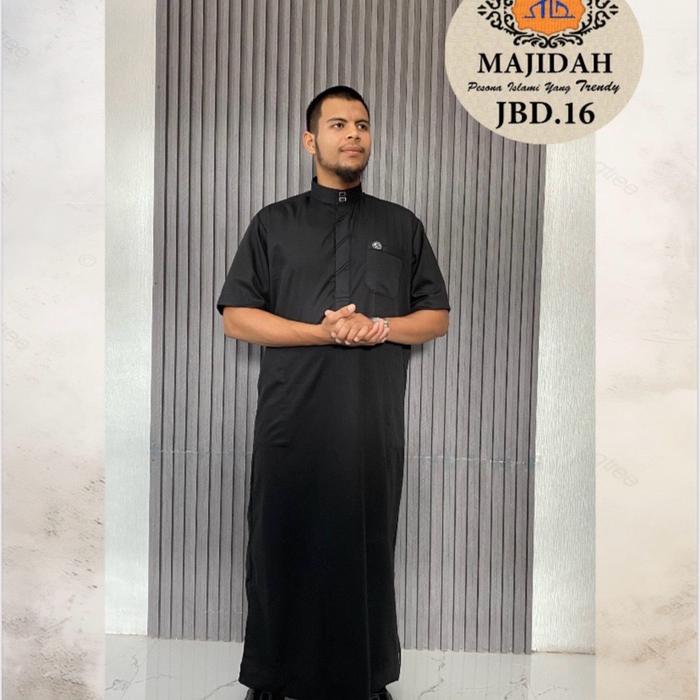 Baju Gamis Cowok Merk Majidah Motif JBD 16//Gamis Lengan Pendek//Gamis Dewasa//Gamis Majidah
