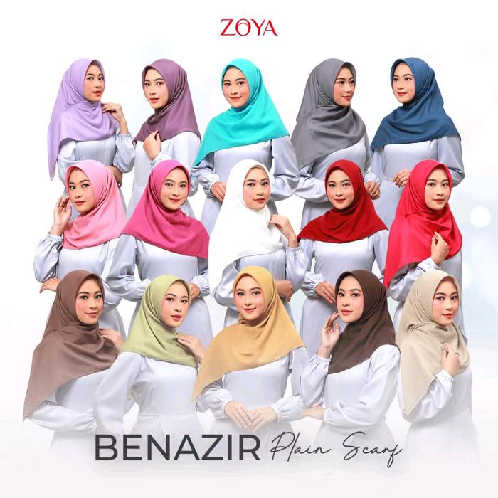 Zoya jilbab kerudung hijab segiempat polos premium _Benazir Scraf