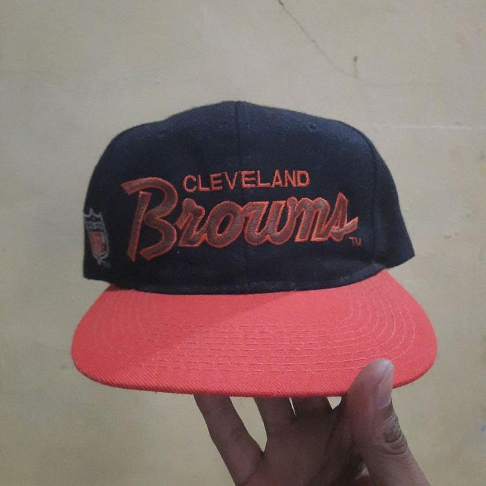 Snapback Vintage Hats NFL Cleveland Browns 2 Tone Double Line Sport Spesialties