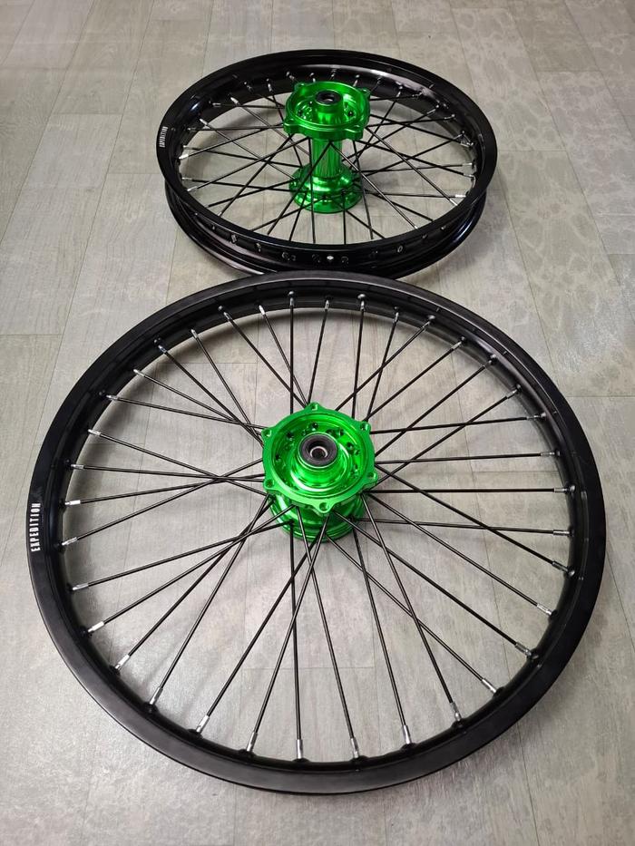 velg set trabas klx150 klx140 velg trail klx140 klx150 wheelset offroad klx140 klx150 21/18 velg exp