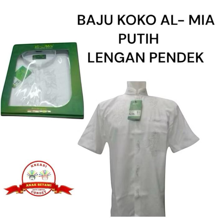 BAJU KOKO PUTIH LENGAN PENDEK KHUSUS PUTIH MT PREMIUM / MT / MT FASHION  ( 100 % ORIGINAL AL- MIA ) 