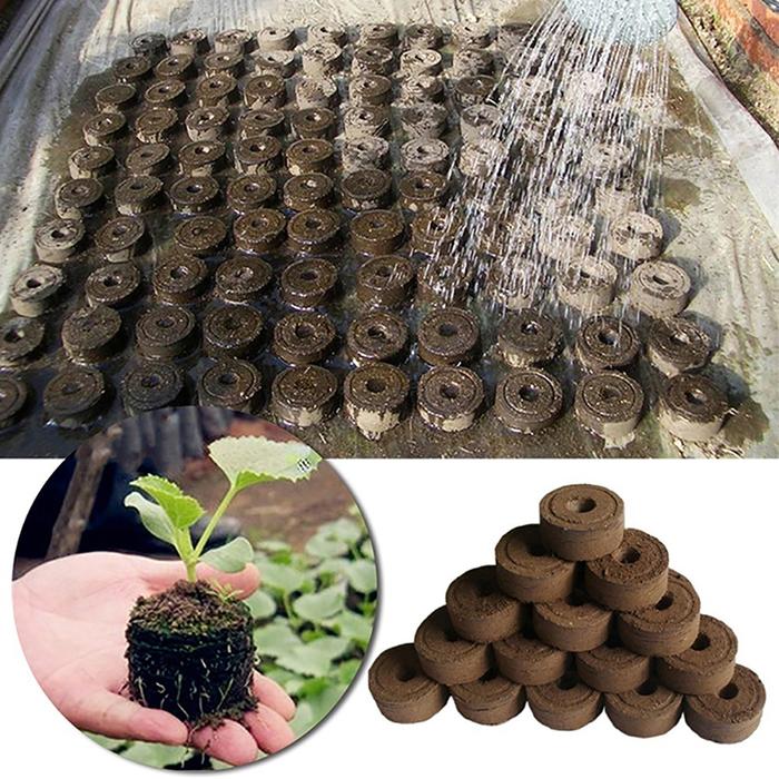 100pcs 30mm Jiffy Peat Pellets Seedling Soil Block Maker Starting