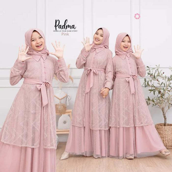 Abaya Padma kids dress/gamis anak perempuan remaja tanggung muslimah cantik dan anggun Usia 5 sampai