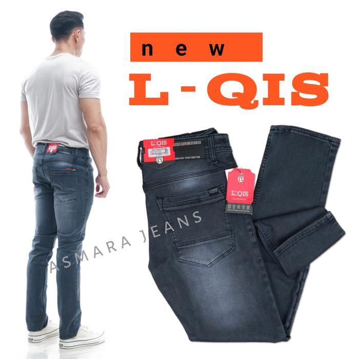 Celana Panjang Pria Stretch Melar L-Qis Skinny Lembut Tebal Dewasa Jeans Slimfit