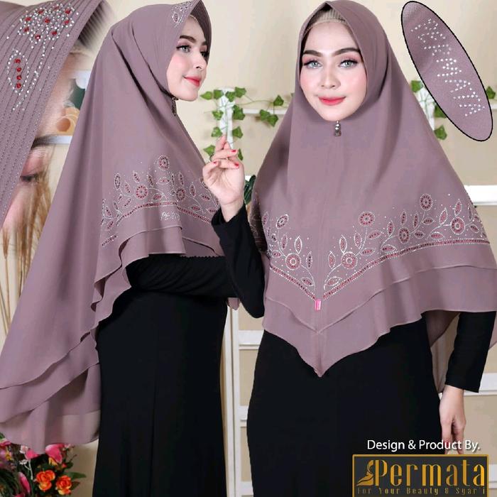kerudungg khimar syari ceruti 2 layer payet