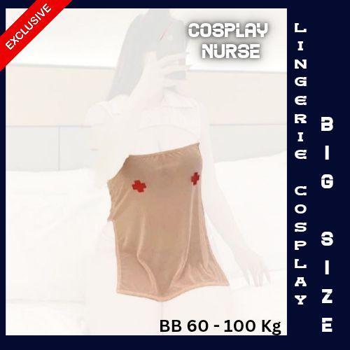 Lingerie SEXY Cosplay Nurse Suster Size BESAR JUMBO BB 60-100 kg Transparan Import
