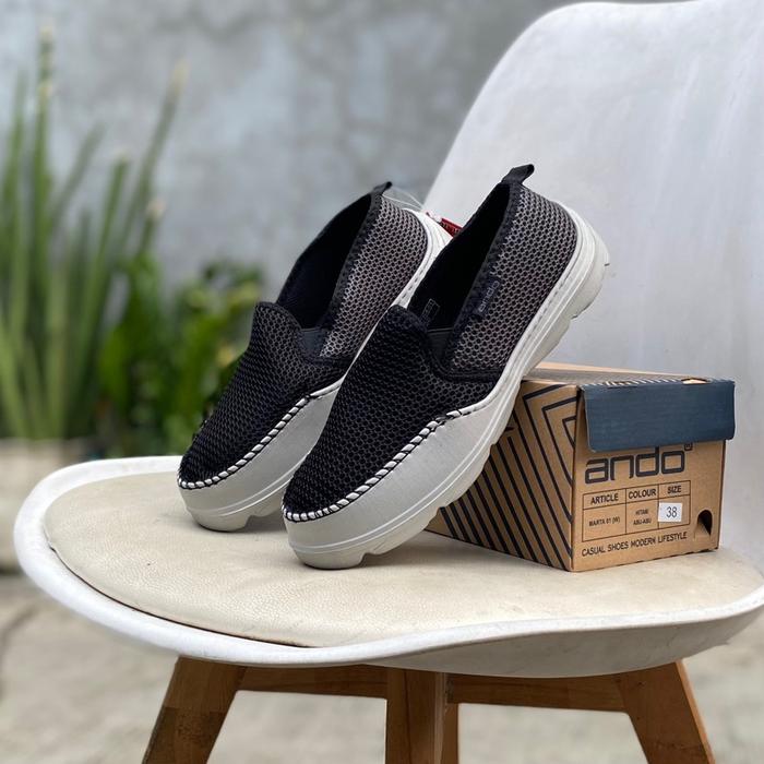 Sepatu slip on pria wanita sepatu ando slip on