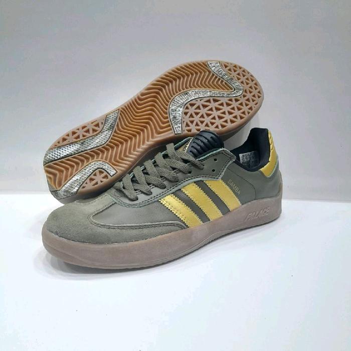 Sepatu Adidas Puig Samba X Palace Olive Gold Sepatu Pria Wanita Sneakers