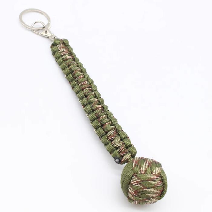 Multifunctional Self-defence Paracord Rope Key Steel Ball Chain Outdoor Camping Hiking Riding Self-d