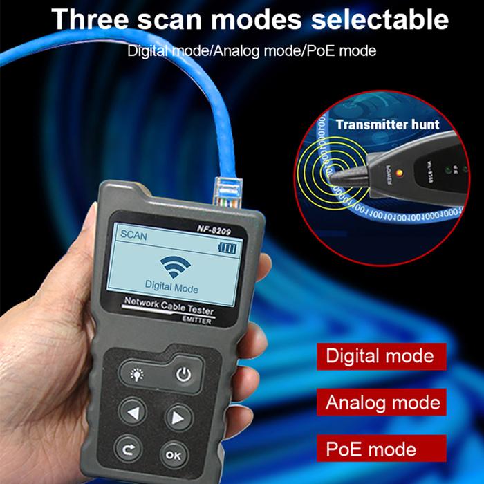 Multi-functional LCD Network Cable Tester Current Tester with Cable