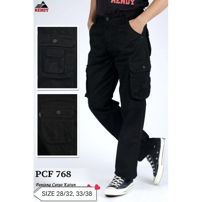 Celana Cargo KENDY Original Hitam (PCF)