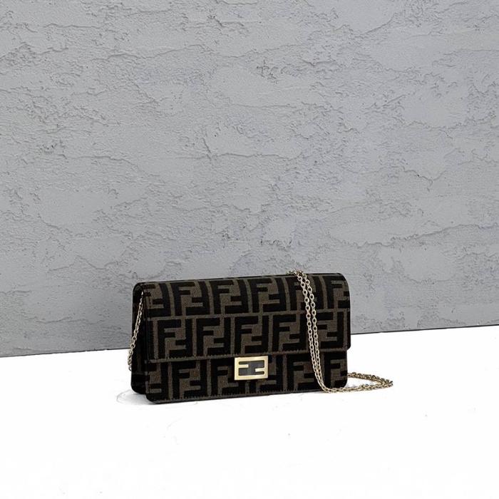 bag Fen tas Baguette FF Zucca Wallet On Chain Brown/Black Ghw