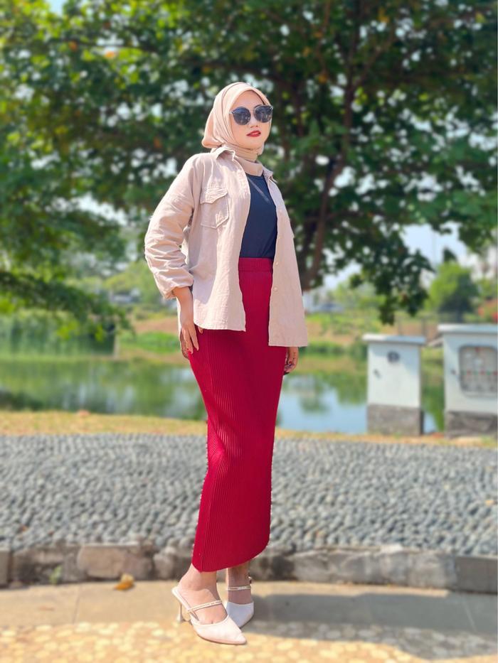 Promo Kalola | 115 | Rok Pliket Span | Plisket Premium | Rok Plisket Lidi | Rok Span Wanita COD