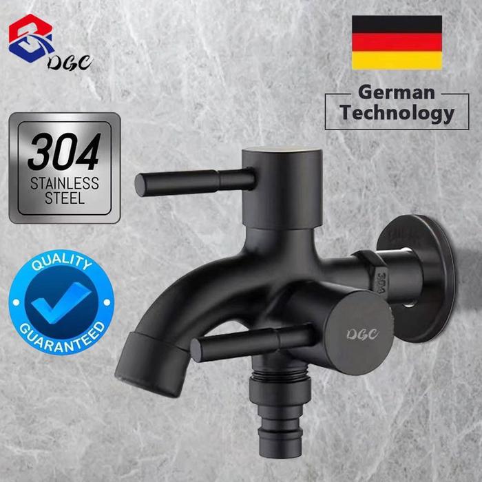 DGC Kran Cabang Shower Kran Mesin Cuci Keran Air Shower Kamar Mandi Keran dalam dinding 1/2" Hitam P
