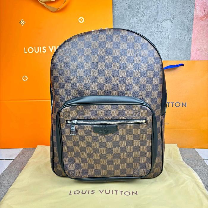 RANSEL BAGPACK BRANDED PRIA L'9088 BROWN DAMIER LEATHER MIROR