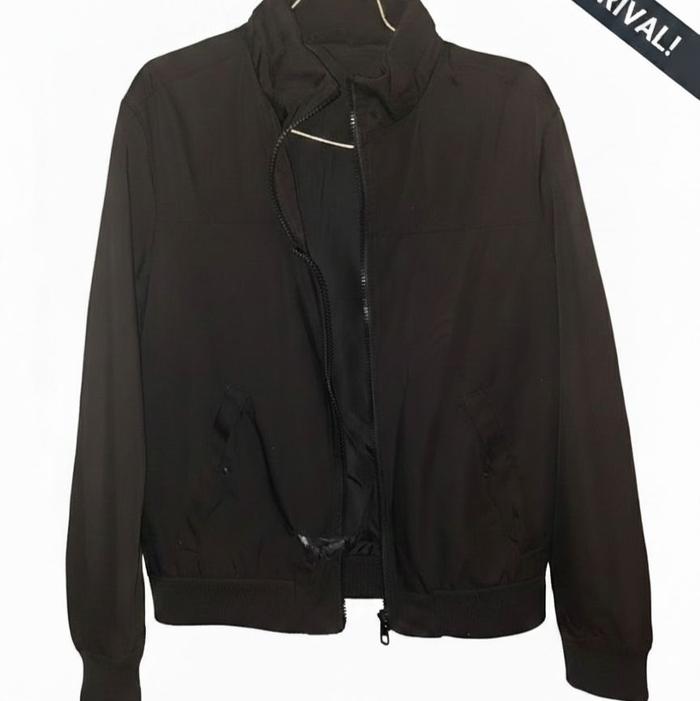 Zara Hidden Hoodie Bomber Jacket Black - Size S