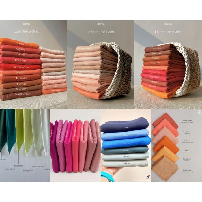Deenay scarves - Hijab segiempat polos deenay Liza original deenay scarves