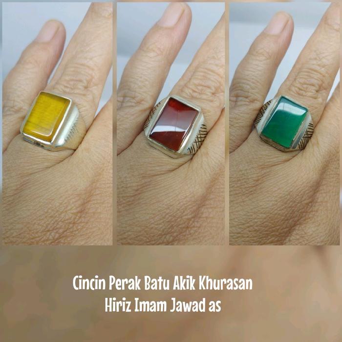 Cincin Perak Batu Akik Khurasan Iran Hiriz Imam Jawad