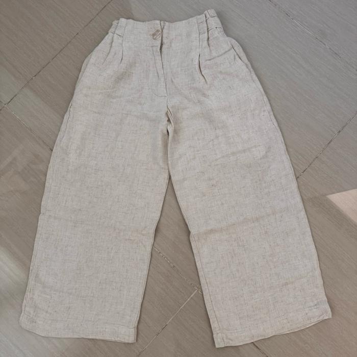 Highwaist Linen Pants Lewis Emma / Celana Anak Perempuan / Bawahan Kulot Anak Perempuan - Preloved