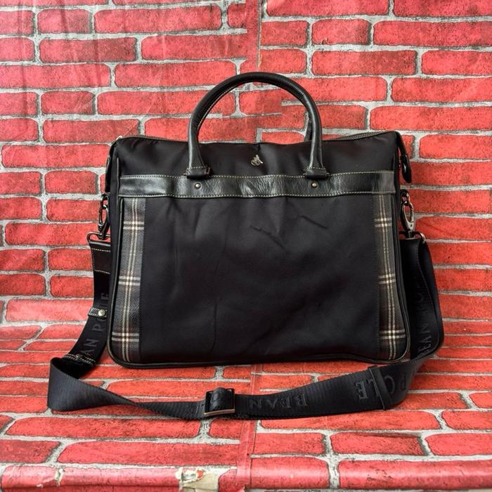 TAS SELEMPANG KANTOR PRIA WANITA BEANPOLE KANVAS SECOND BRANDED HITAM / TAS SELEMPANG KERJA PRIA WAN