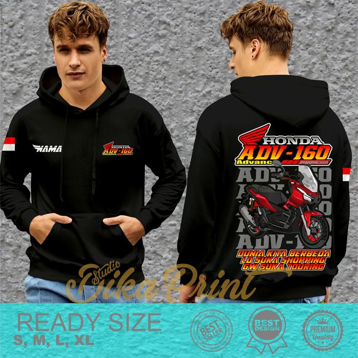 Jaket Hoodie Motor Honda ADV-160 Indonesia Bahan Nyaman Dan Adem