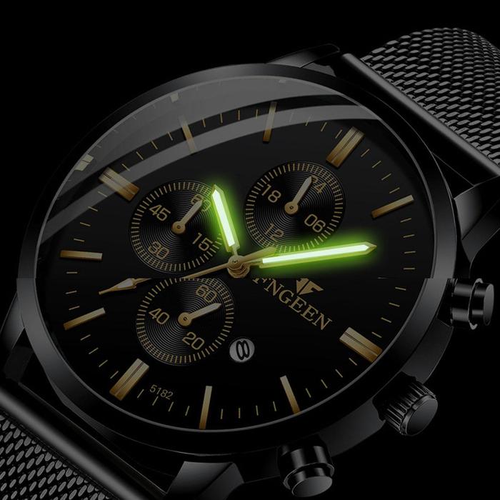 Jam Tangan Pria Original Tali Pasir Tahan Air Dial Tipis Premium Model Terbaru Kelender Tanggal Akti