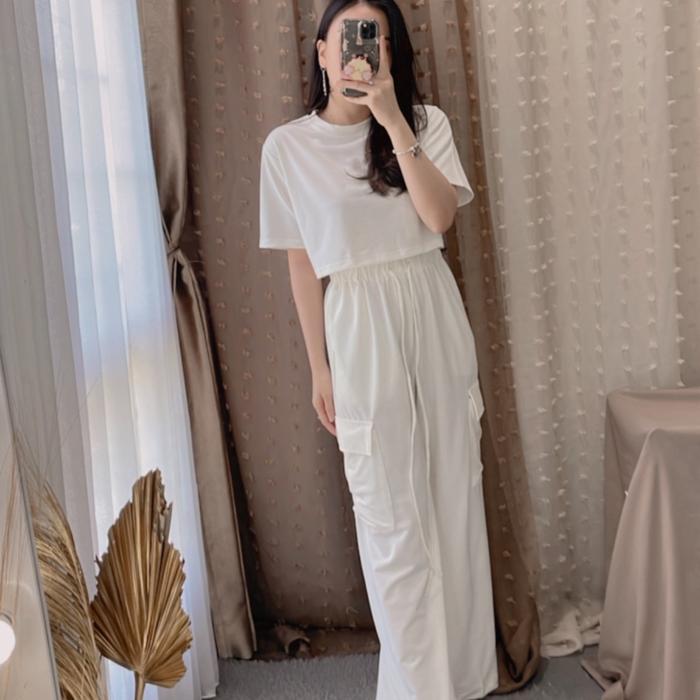 Yohana Set - Collection Vaeesan - Oneset - Cargo - Kaos - Crop top - Casual cargo oneset