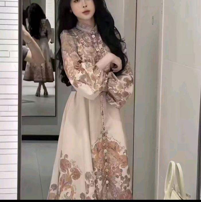 midi dress kancing mewah cantikk katun zimmer high quality