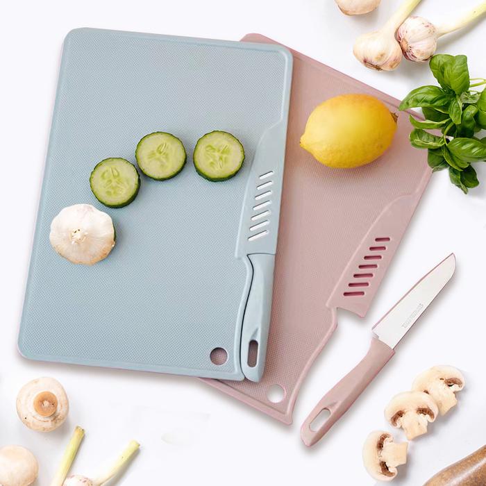 Camping Cutting Board for Kitchen Plastic Cutting Board Set with Knife, Serving Tray, Cutting Board,