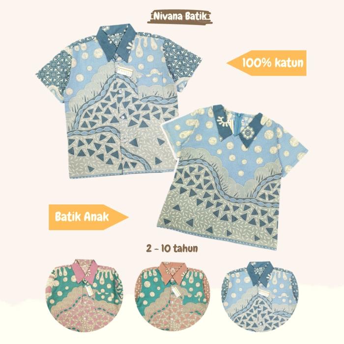Batik Anak Couple Cewek Cowok Kemeja Blus DAMANI
