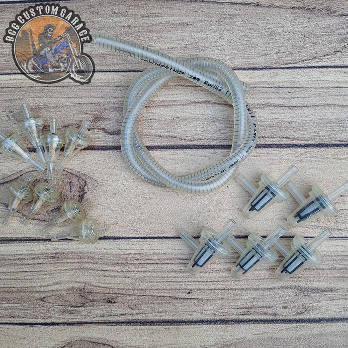 FILTER BENSIN TRANSPARAN LURUS DAN L . SELANG BENSIN TOYOX TOYOSPRING JAPAN . FILTER BENSIN UNIVERSA