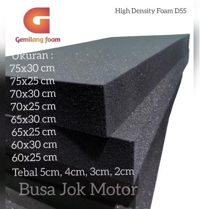 Busa Hitam Jok Motor Lembaran Foam Busa Sadel Padat Empuk Ketebalan 4cm / 5cm
