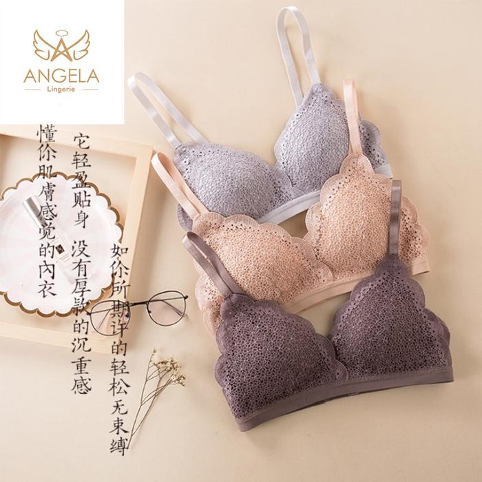 ANGELA PREMIUM JAPAN Bra BH Push Up Set Tanpa Kawat Celana Dalam Wanita Bikini Sport Beha Lingerie K