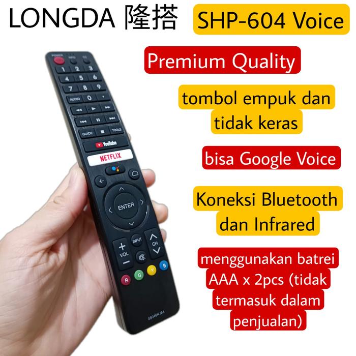 LONGDA SHP 604 Voice Remot TV Pengganti untuk Sharp Aquos Android