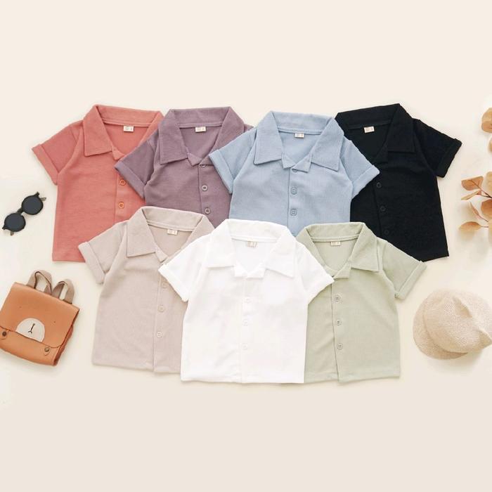 SACHIO SHIRT - Baju Anak Kemeja Premium Atasan Kerah Anak Laki-Laki & Perempuan dengan Pilihan Warna