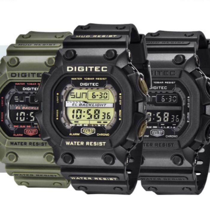 Jam Tangan Pria Digital DIGITEC DG 5012 Monster Gorilla Tahan Air - Stainless, Rubber, Stopwatch, Ka