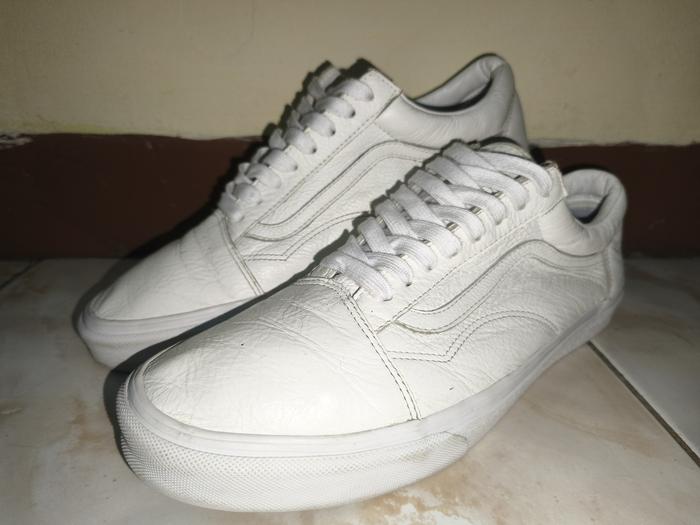 Vans Old Skool White Leather, Size 47/31cm Vietnam (2nd, Kondisi 90%)