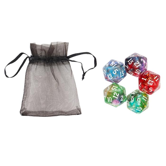 Top!-Set 5 Buah Dadu 20 Sisi Mata Naga Polyhedral, Ukuran