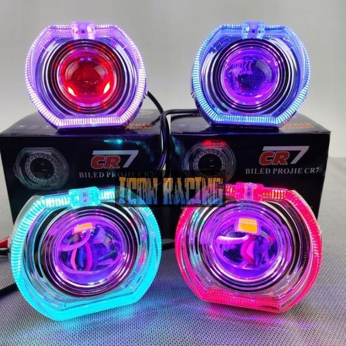 LAMPU UTAMA BILED 4.5 INCH PROJECTOR BILED CAHAYA LASER CUT OFF JAUH DEKAT PLUS SHROUD DEVIL