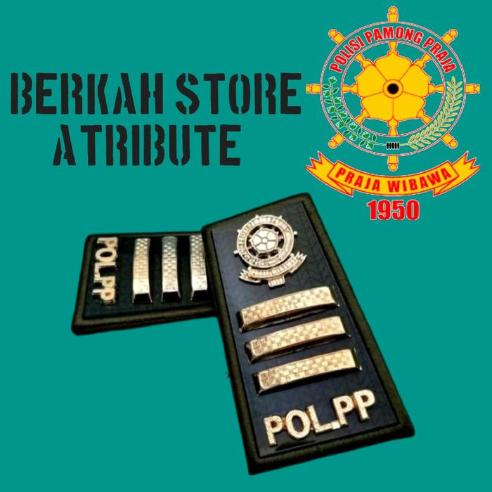 PANGKAT PDH POLPP GOLONGAN 3C LIST BIASA LOGO SETIR - EXCLUSIVE Akrilik Kain