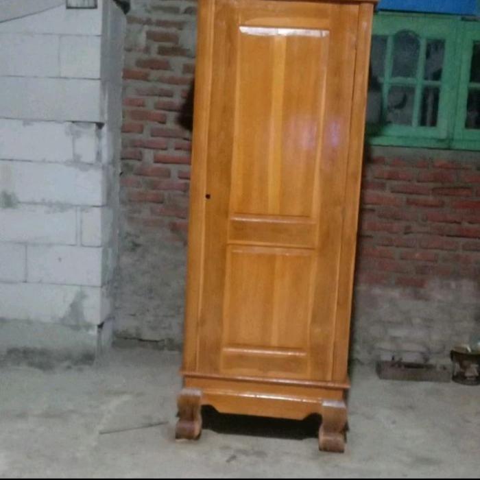 lemari pintu 1 jati asli natural elegan