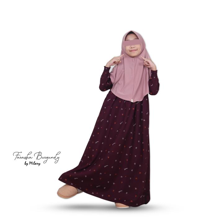 MILARY KIDS - Farasha Dress Gamis Homedress Baju Muslim Katun Jepang Premium Anak