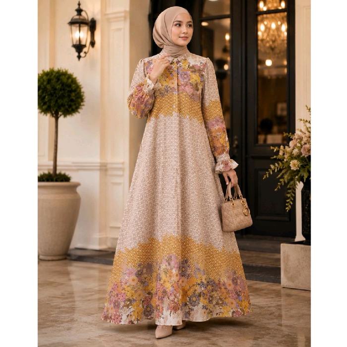 Milea Gamis Bahan Cotton Milea Motif Mewah