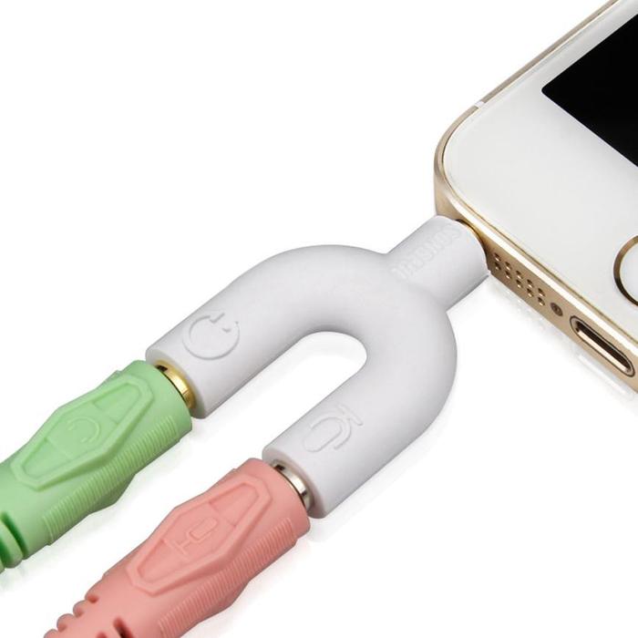 Splitter Audio Mic Audio Splitter U Universal Audio Splitter Shape U 3.5mm ke Headset & Mic