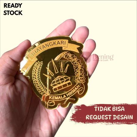 Logo Bhayangkari Polri Lambang Akrilik Hiasan Mahar emblem acrylic Mirror polisi TNI AKRILIK MIRROR