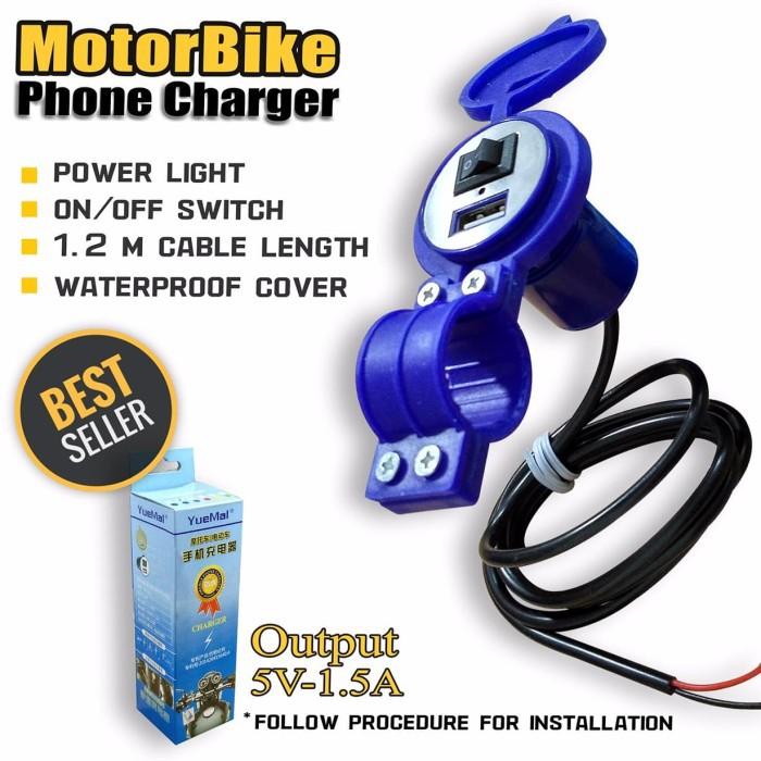 Charger Motor Waterproof / Usb Plug / Charger Motor Aki Anti Air